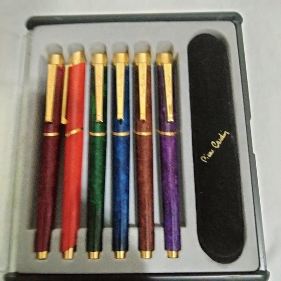 (6) Pierre Cardin Prestige Classic Roller Pen + Covers Writable but not smooth - Picture 2 of 4